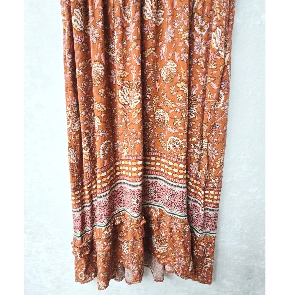 Knox Rose Maxi Dress Large Short Sleeve Boho Floral Tassel Boho Cottagecore Chic - Picture 11 of 12